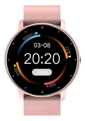 Smartwatch Genérica Zl02 Caja Rosa, Malla Rosa De Silicona — foto 4