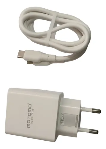 Cargador De Pared Usb-c 30w Pd Motomo Cr25 2 Puertos Blanco — foto 3