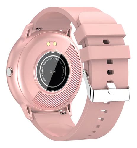 Smartwatch Genérica Zl02 Caja Rosa, Malla Rosa De Silicona — foto 2