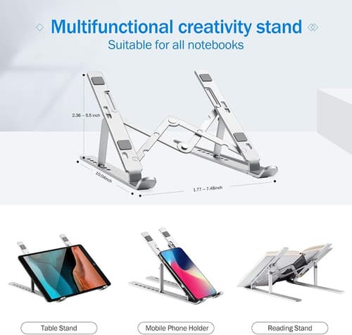 Soporte Aluminio Notebook Macbook Portátil Hasta 15,6'' — foto 6