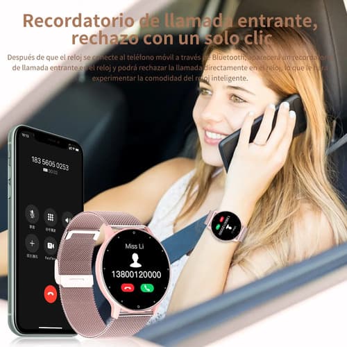 Smartwatch Lige Zl02d Display De 1.39  Con Correa De Silicona Con Correa Color Rosa — foto 4