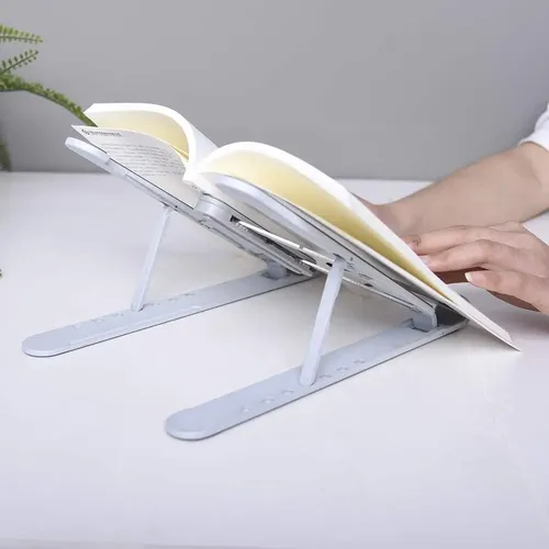 Soporte Portátil Plegable Para Pc Notebook Macbook Tablet Blanco — foto 3