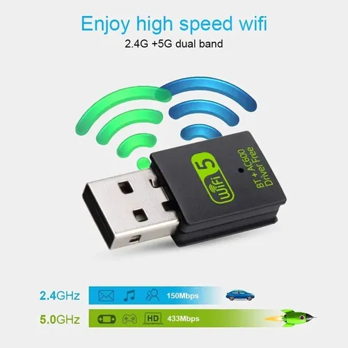 Usb Wifi Bluetooth 4.2 600 Mbps Dual Band 2.4 5ghz — foto 3