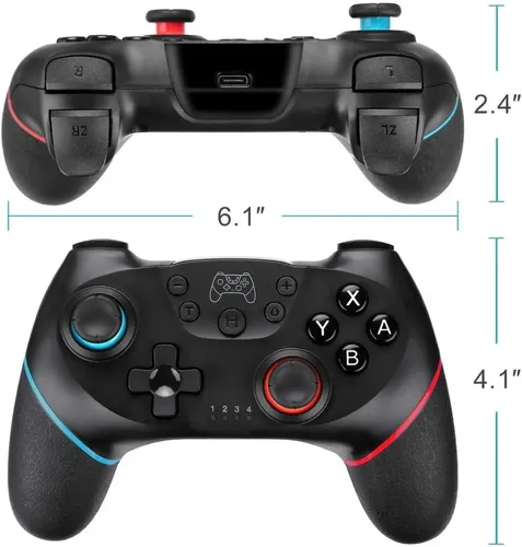 Control Gamepad Mando Compatible Nintendo Switch Inalámbrico Negro — foto 4