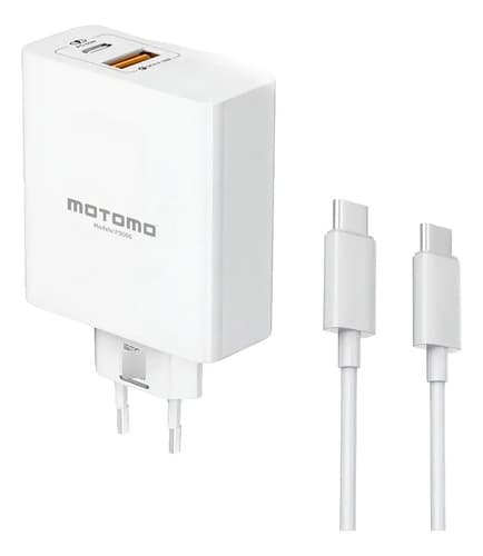Cargador Turbo Usb-c De Pared Motomo Cr45 45w Qc18w Con Cable Blanco