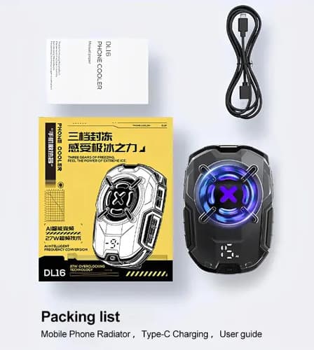 Enfriador Memo Dl16 Gamer Para Teléfono Con Cooler Rgb Tipo C Negro — foto 3