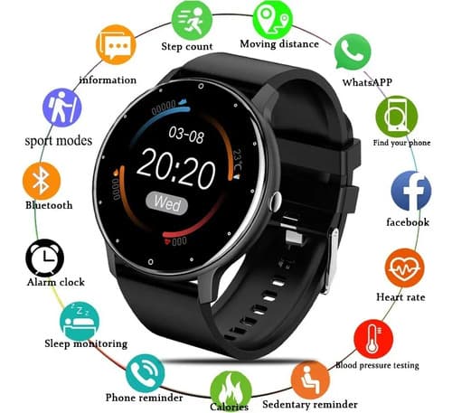 Smartwatch Lige Ip67 Bw0223 Display De 1.39  Con Correa De Silicona - Color Black Negro Black Negro — foto 2