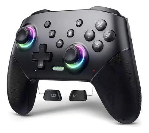 Control Inalámbrico Data Frog S80 Rgb Bluetooth Para Nintendo Switch Y Pc Negro