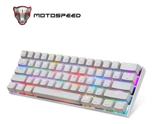 Teclado Motospeed Qwerty Outemu Red Inglés Us Color Blanco Con Luz Rgb — foto 4