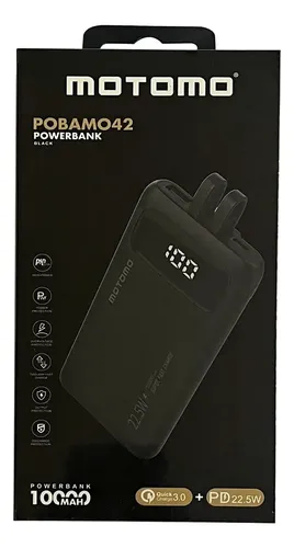 Cargador Portátil Motomo Pobamo42 Usb-c Carga Rápida 10ah Negro — foto 4