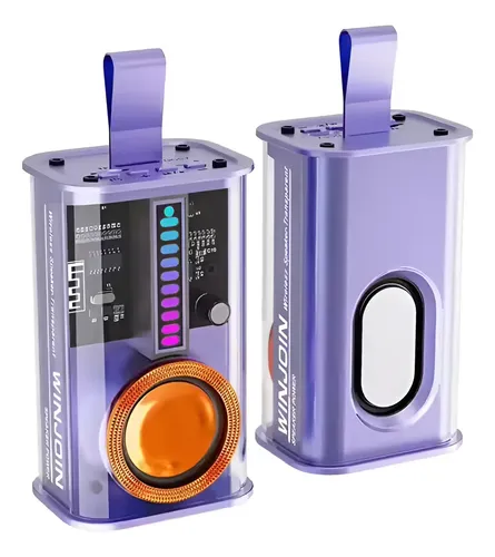 Parlante Bluetooth Produx Portátil Mecha Transparente Led Lila