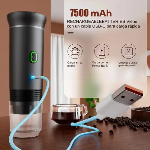 Máquina De Café Espresso Portátil, 3 En 1 Capsulas Molido Negro — foto 2