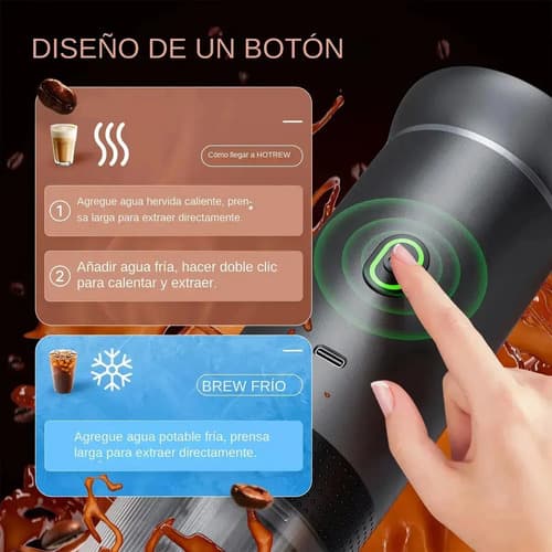 Máquina De Café Espresso Portátil, 3 En 1 Capsulas Molido Verde — foto 3