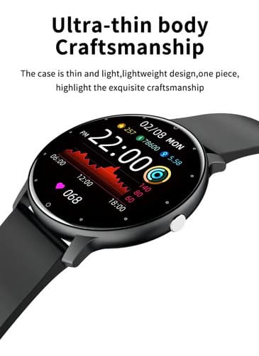 Smartwatch Genérico Zl02, Pantalla Tft Táctil, Correa Deportiva Silicona Negra, Bluetooth, Ip67 Negro — foto 6