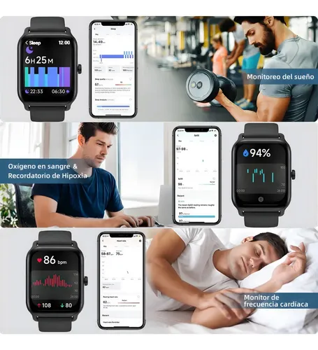 Smartwatch Mujer Hombre Reloj Inteligente Bt Llamadas Alexa Color De La Caja Negro Diseño De La Correa Mesh — foto 5