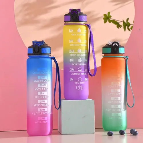 Botella De Agua 1 Lt Litro Marcador Tiempo Horario Bpa Free — foto 6
