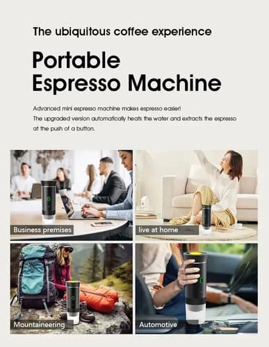 Máquina De Café Espresso Portátil Recargable 3 En 1 Capsulas Negro — foto 6