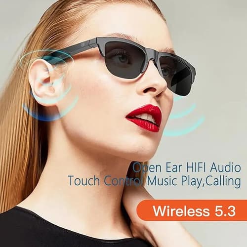 Gafas Lentes Sol Inalámbricas Smart Music Uv F06 Bluetooth Wayfarer Negro — foto 4