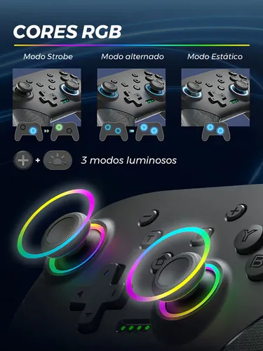 Control Inalámbrico Data Frog S80 Rgb Bluetooth Para Nintendo Switch Y Pc Negro — foto 4