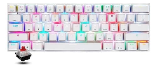 Teclado Motospeed Qwerty Outemu Red Inglés Us Color Blanco Con Luz Rgb — foto 5