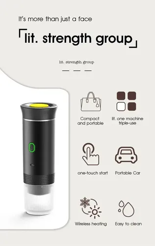 Máquina De Café Espresso Portátil Recargable 3 En 1 Capsulas Negro — foto 3