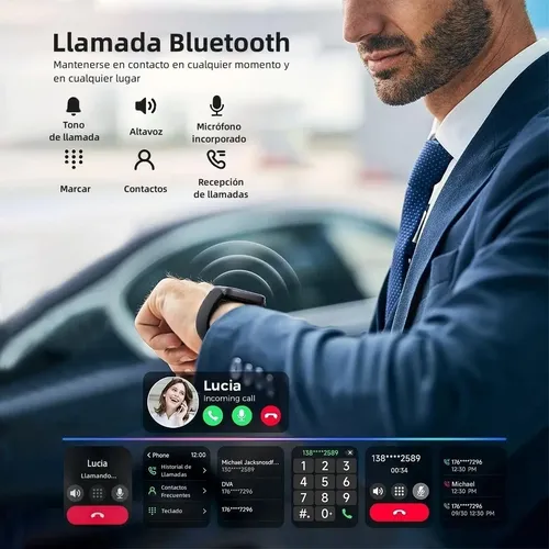 Smartwatch Mujer Hombre Reloj Inteligente Bt Llamadas Alexa Color De La Caja Negro Diseño De La Correa Mesh — foto 3