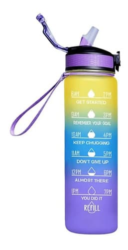 Botella De Agua 1 Lt Litro Marcador Tiempo Horario Bpa Free — foto 5