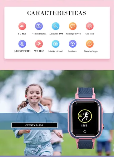 Reloj Smartwatch Lt21-pk Gps Niños C Internet 4g Rosa Rosa/gris Gris — foto 4