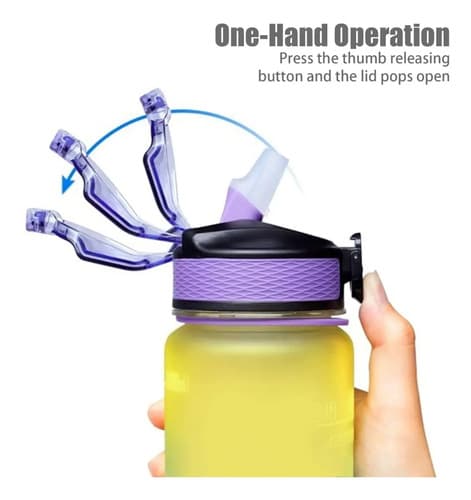 Botella De Agua 1 Lt Litro Marcador Tiempo Horario Bpa Free — foto 4