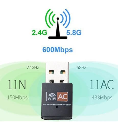 Wifi Usb Dual Band 2.4g Y 5g 600 Mbps Wifi Adaptador 5 Ghz — foto 3