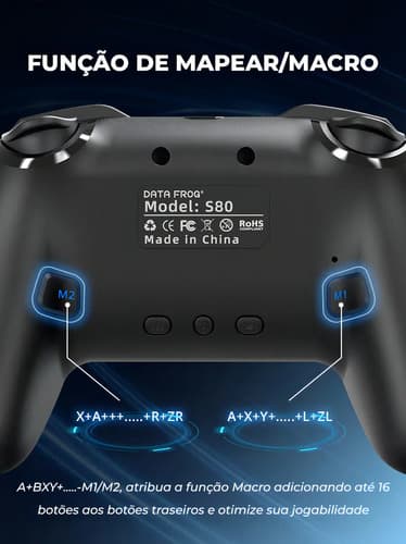 Control Inalámbrico Data Frog S80 Rgb Bluetooth Para Nintendo Switch Y Pc Negro — foto 5