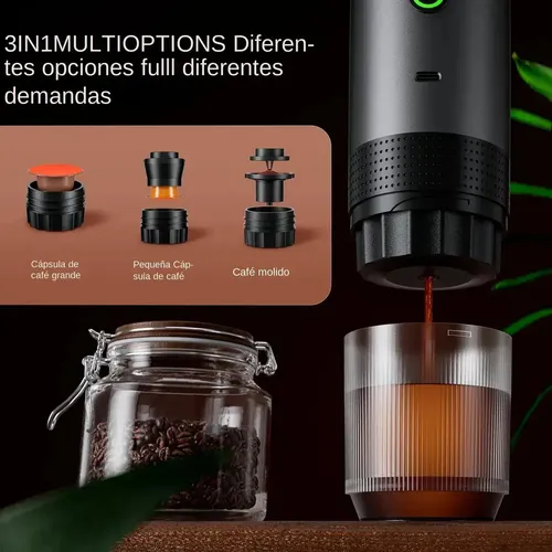 Máquina De Café Espresso Portátil, 3 En 1 Capsulas Molido Verde — foto 6