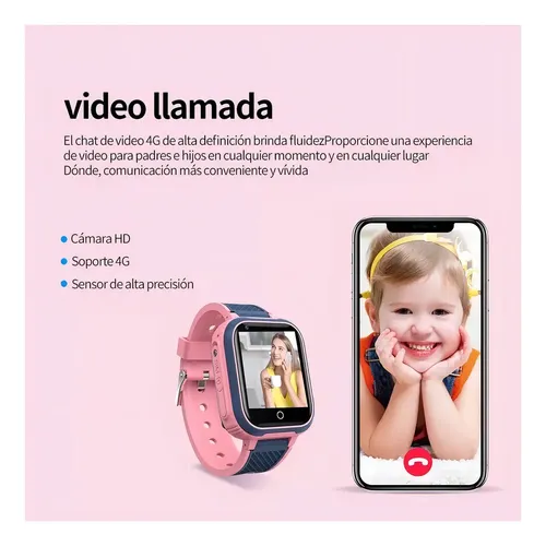 Smartwatch 4g U8 Lt21-pk Rosa Gps Niños Videollamada Resistente Agua Rosa/gris Gris — foto 4