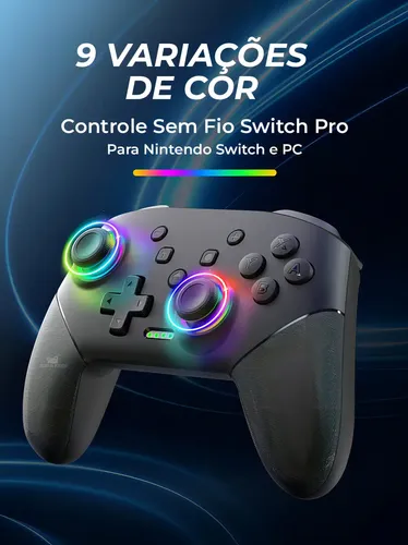 Control Inalámbrico Data Frog S80 Rgb Bluetooth Para Nintendo Switch Y Pc Negro — foto 3
