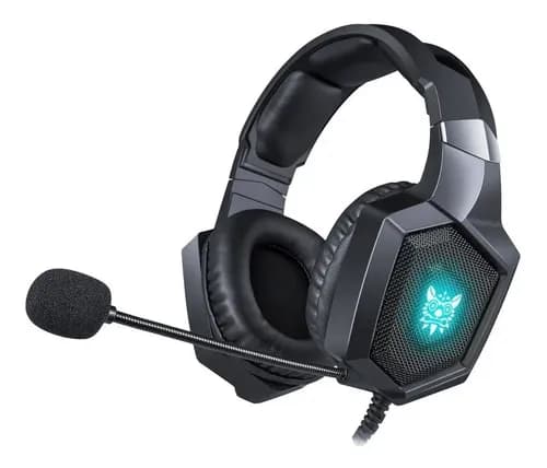 Audífonos Gamer Onikuma K8 Negro Con Luz Rgb Led Negro