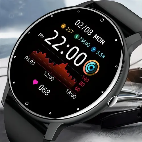 Smartwatch Genérico Zl02, Pantalla Tft Táctil, Correa Deportiva Silicona Negra, Bluetooth, Ip67 Negro — foto 2