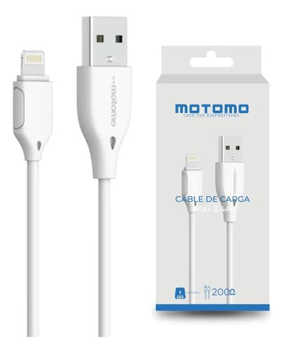 Cable De Carga Usb A Lightning Carga Rápida Max 2.4a 2 Metro Blanco — foto 4