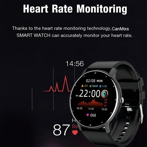 Smartwatch Genérico Zl02, Pantalla Tft Táctil, Correa Deportiva Silicona Negra, Bluetooth, Ip67 Negro — foto 4