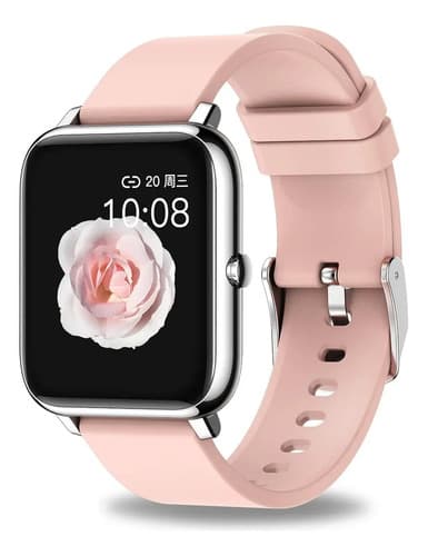 Smartwatch Deportivo P22 Rosa Reloj Inteligente Plateado Rosa Claro