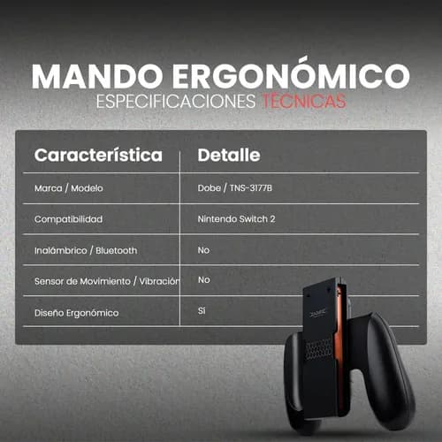 Control Grip Dobe Tns-3177b Negro Compatible Nintendo Switch 2 — foto 5